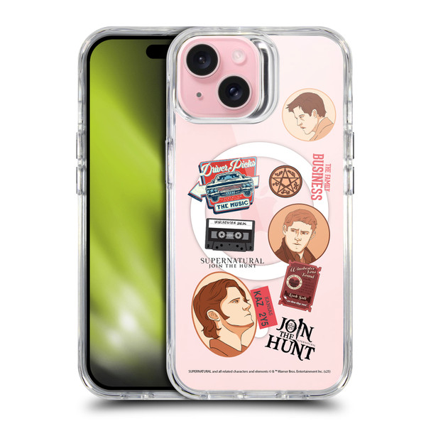 Supernatural Character Art Sam, Dean & Castiel SHOCKPROOF BUMPER CASE COMPATIBLE WITH Apple iPhone 15 & MAGSAFE
