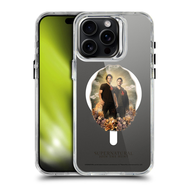 Supernatural Character Art Dean & Sam Halo SHOCKPROOF BUMPER CASE COMPATIBLE WITH Apple iPhone 15 Pro Max & MAGSAFE