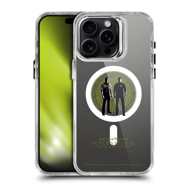 Supernatural Character Art Sam & Dean Winchester SHOCKPROOF BUMPER CASE COMPATIBLE WITH Apple iPhone 15 Pro Max & MAGSAFE