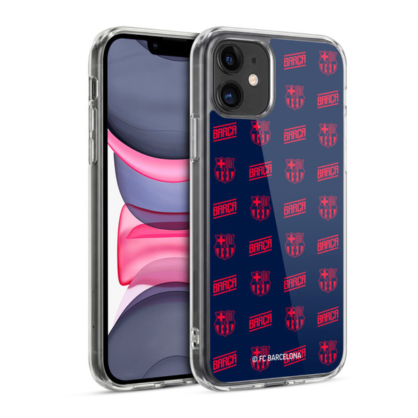 FC Barcelona Graphics Crest Pattern Soft Gel Case for Apple iPhone 11