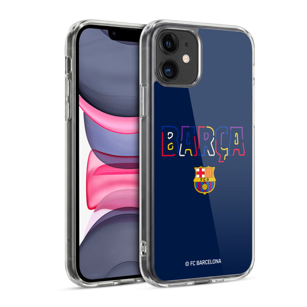 FC Barcelona Graphics Neon Barca Soft Gel Case for Apple iPhone 11