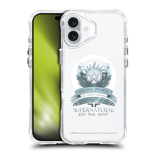 Supernatural Character Art Saving People Logo SHOCKPROOF BUMPER CASE COMPATIBLE WITH Apple iPhone 16 Plus & MAGSAFE