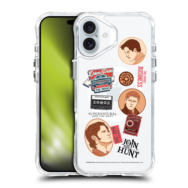 Supernatural Character Art Sam, Dean & Castiel SHOCKPROOF BUMPER CASE COMPATIBLE WITH Apple iPhone 16 Plus & MAGSAFE
