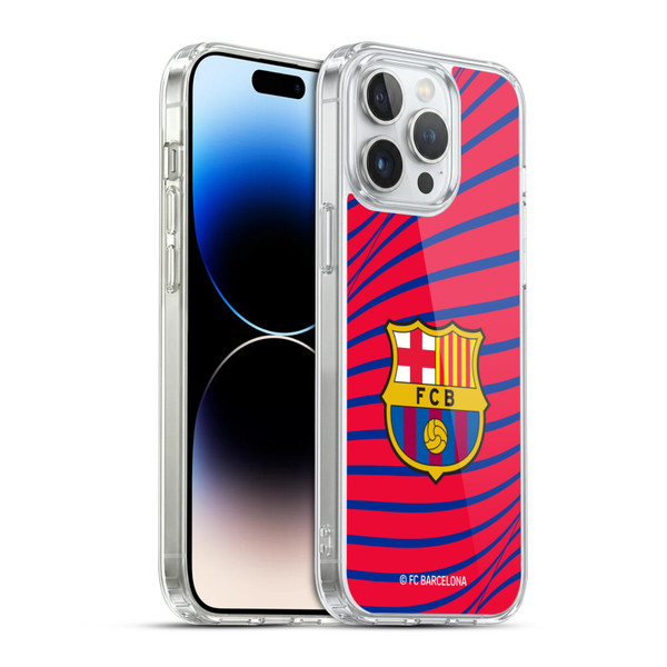 FC Barcelona Graphics Texture Soft Gel Case for Apple iPhone 14 Pro Max & MagSafe