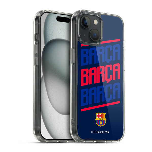 FC Barcelona Graphics Barca Type Soft Gel Case for Apple iPhone 15 & MagSafe