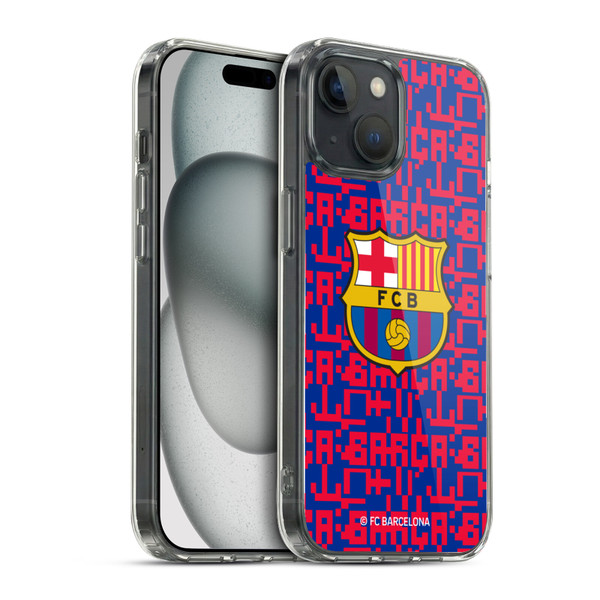 FC Barcelona Graphics Pattern Soft Gel Case for Apple iPhone 15 & MagSafe