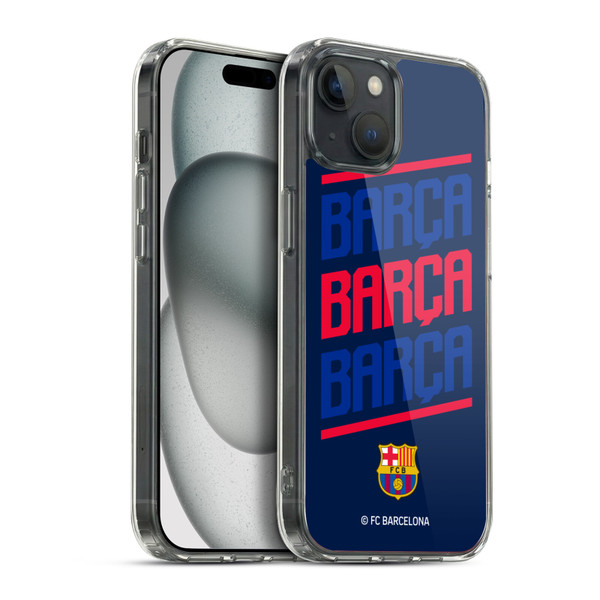 FC Barcelona Graphics Barca Type Soft Gel Case for Apple iPhone 15 Plus & MagSafe
