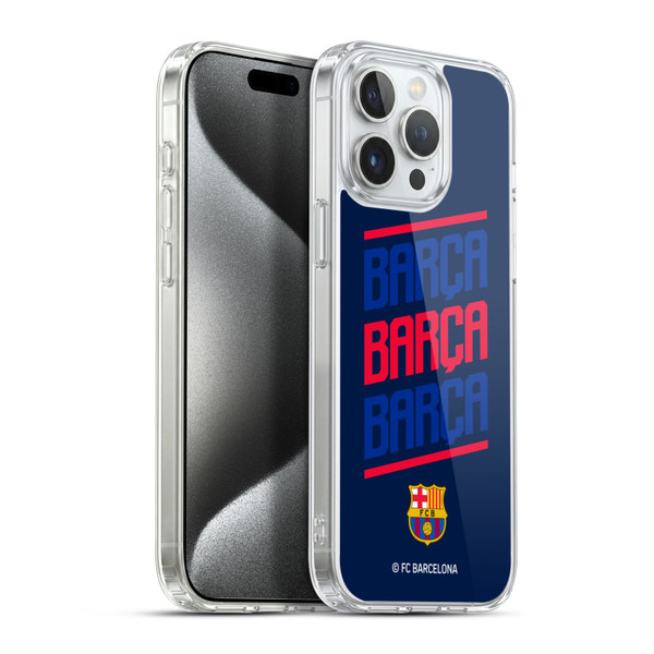 FC Barcelona Graphics Barca Type Soft Gel Case for Apple iPhone 15 Pro Max & MagSafe