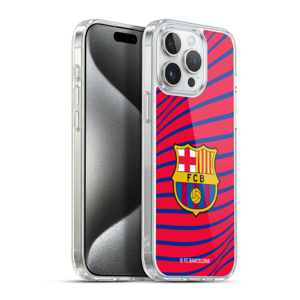 FC Barcelona Graphics Texture Soft Gel Case for Apple iPhone 15 Pro Max & MagSafe
