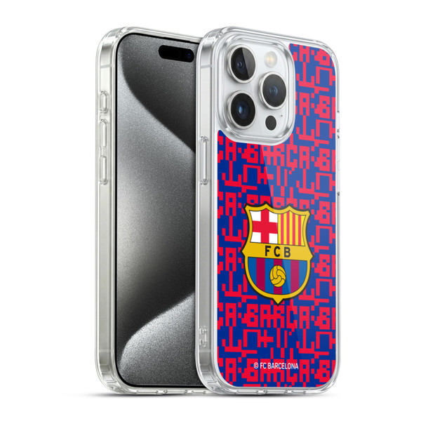 FC Barcelona Graphics Pattern Soft Gel Case for Apple iPhone 15 Pro & MagSafe