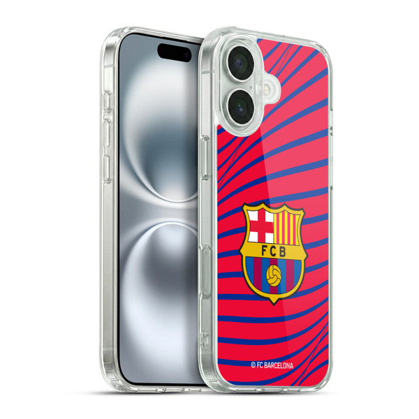 FC Barcelona Graphics Texture Soft Gel Case for Apple iPhone 16 Plus & MagSafe