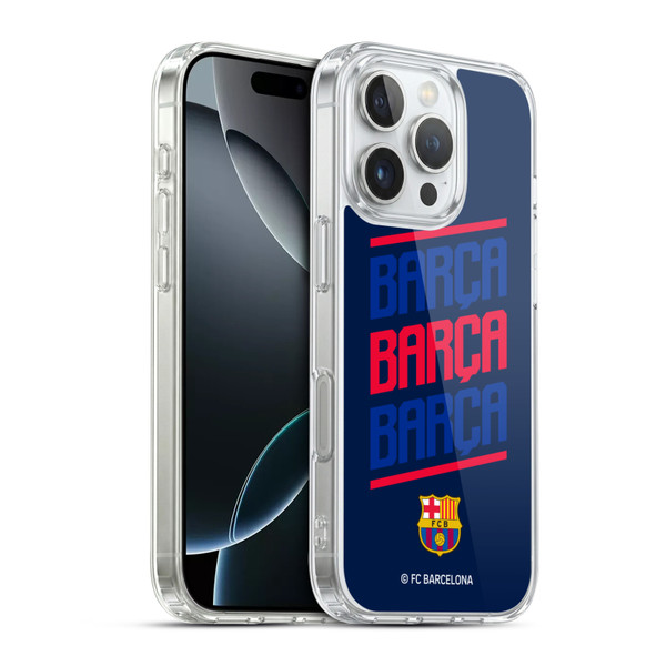 FC Barcelona Graphics Barca Type Soft Gel Case for Apple iPhone 16 Pro & MagSafe