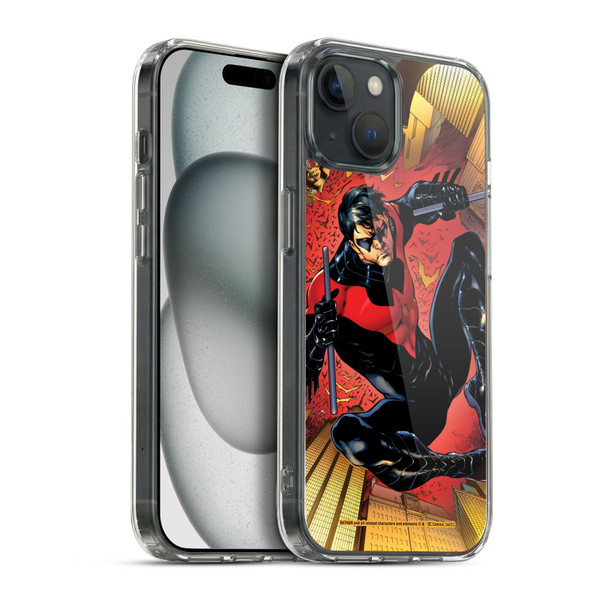 Batman DC Comics Nightwing Red Logo Suit #1 2011 Soft Gel Case for Apple iPhone 15 Plus & MagSafe