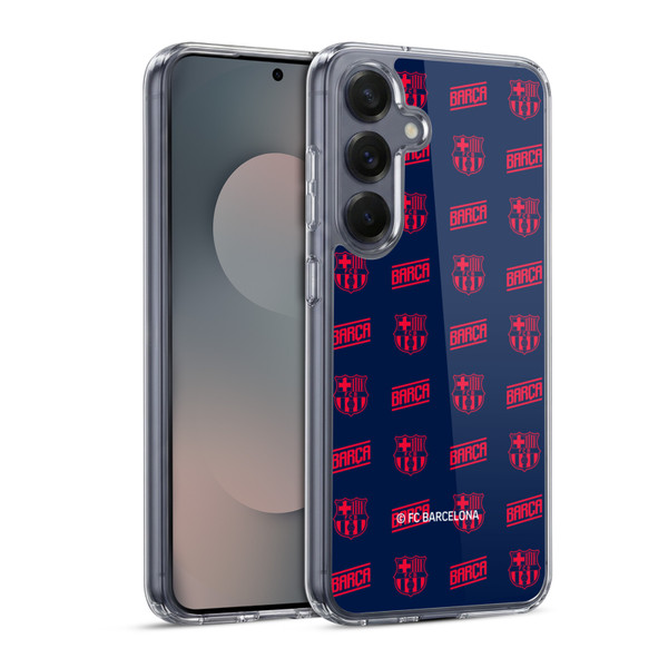FC Barcelona Graphics Crest Pattern Soft Gel Case for Samsung Galaxy S25 & MagSafe