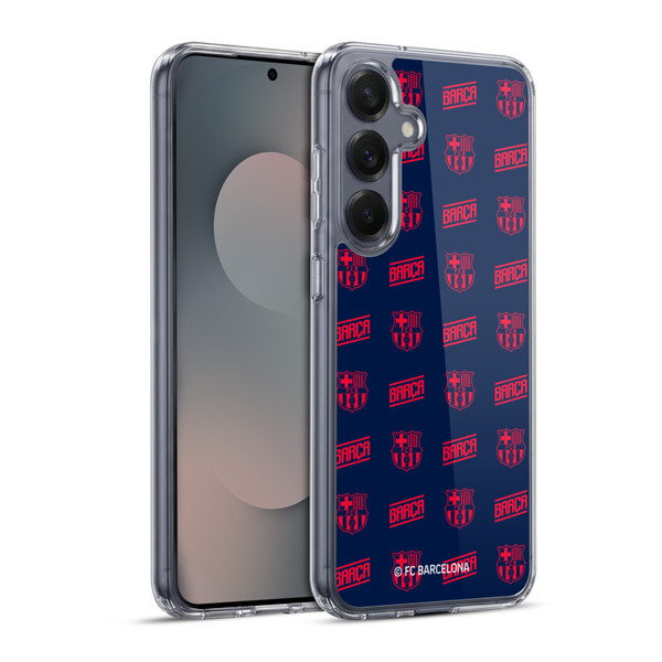 FC Barcelona Graphics Crest Pattern Soft Gel Case for Samsung Galaxy S25+ & MagSafe