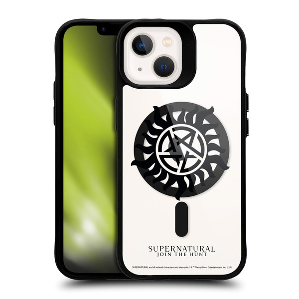 Supernatural Character Art Protection BLACK SHOCKPROOF BUMPER CASE COMPATIBLE WITH Apple iPhone 13 & MAGSAFE