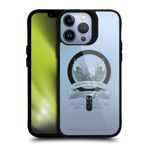 Supernatural Character Art Saving People Logo BLACK SHOCKPROOF BUMPER CASE COMPATIBLE WITH Apple iPhone 13 Pro Max & MAGSAFE