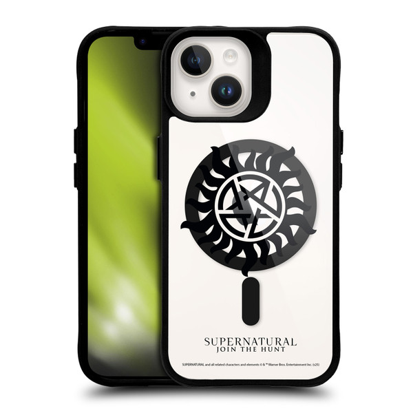 Supernatural Character Art Protection BLACK SHOCKPROOF BUMPER CASE COMPATIBLE WITH Apple iPhone 14 & MAGSAFE