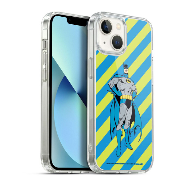 Batman DC Comics Vintage Fashion Stripes Soft Gel Case for Apple iPhone 13