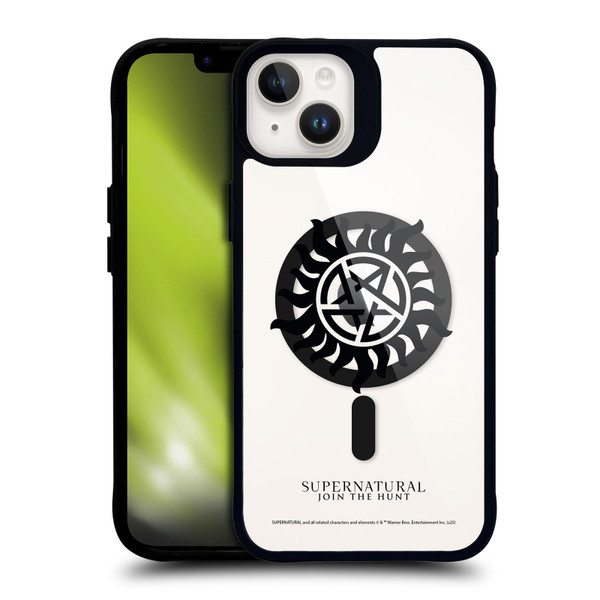 Supernatural Character Art Protection BLACK SHOCKPROOF BUMPER CASE COMPATIBLE WITH Apple iPhone 14 Plus & MAGSAFE