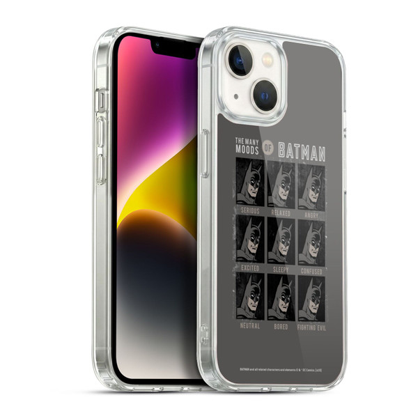 Batman DC Comics Vintage Fashion Many Moods Soft Gel Case for Apple iPhone 14