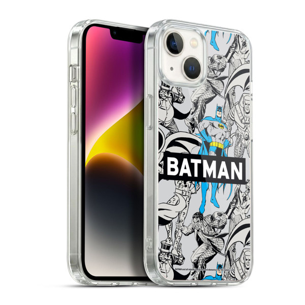 Batman DC Comics Vintage Fashion Patterns Soft Gel Case for Apple iPhone 14 Plus & MagSafe