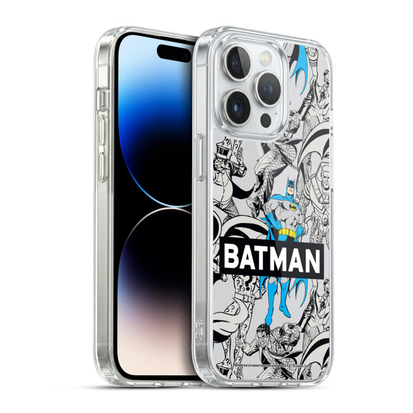 Batman DC Comics Vintage Fashion Patterns Soft Gel Case for Apple iPhone 14 Pro & MagSafe