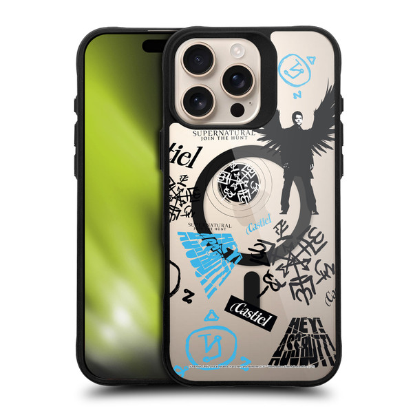 Supernatural Character Art Castiel BLACK SHOCKPROOF BUMPER CASE COMPATIBLE WITH Apple iPhone 16 Pro Max & MAGSAFE