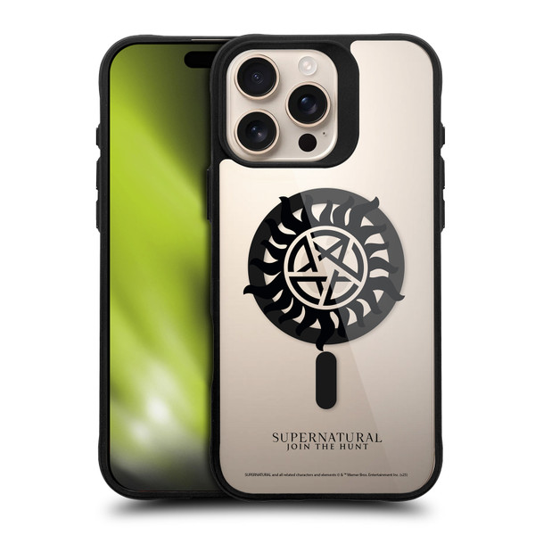 Supernatural Character Art Protection BLACK SHOCKPROOF BUMPER CASE COMPATIBLE WITH Apple iPhone 16 Pro Max & MAGSAFE