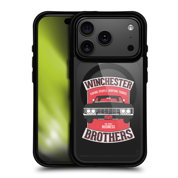 Supernatural Character Art Winchester Brothers BLACK SHOCKPROOF BUMPER CASE COMPATIBLE WITH Apple iPhone 17 Pro & MAGSAFE