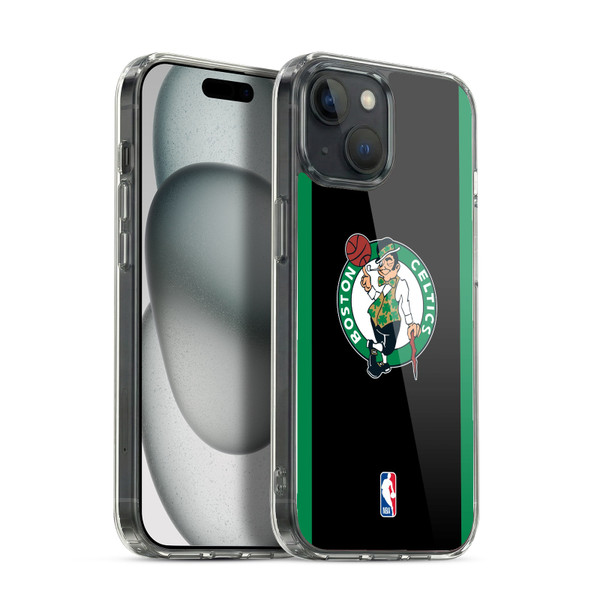 NBA Boston Celtics Logo Black Green Design Soft Gel Case for Apple iPhone 15 & MagSafe