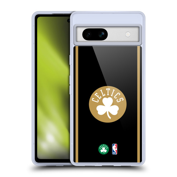 NBA Boston Celtics Logo Black Gold Design Soft Gel Case for Google Pixel 7a
