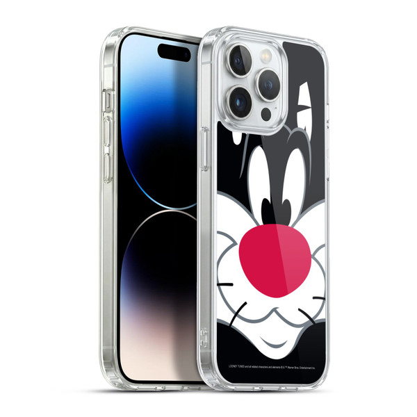 Looney Tunes Full Face Sylvester The Cat Soft Gel Case for Apple iPhone 13 Pro Max & MagSafe