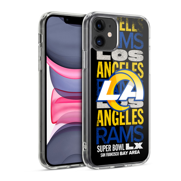 NFL 2026 Super Bowl LX Rams Black Soft Gel Case for Apple iPhone 11