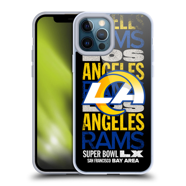 NFL 2026 Super Bowl LX Rams Black Soft Gel Case for Apple iPhone 12 Pro Max & MagSafe