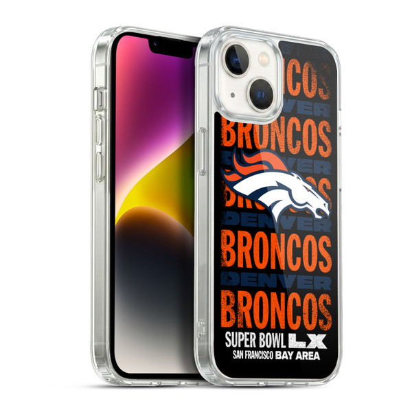 NFL 2026 Super Bowl LX Broncos Black Soft Gel Case for Apple iPhone 14