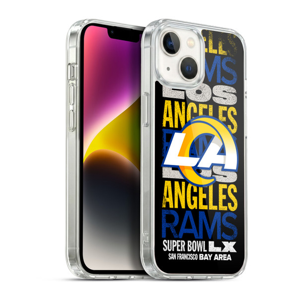 NFL 2026 Super Bowl LX Rams Black Soft Gel Case for Apple iPhone 14