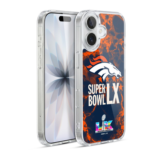 NFL 2026 Super Bowl LX Broncos Marble Soft Gel Case for Apple iPhone 17