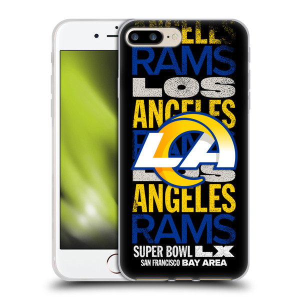 NFL 2026 Super Bowl LX Rams Black Soft Gel Case for Apple iPhone 7 Plus / iPhone 8 Plus & MagSafe