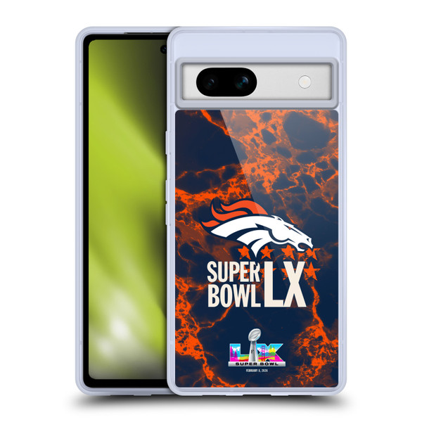 NFL 2026 Super Bowl LX Broncos Marble Soft Gel Case for Google Pixel 7a