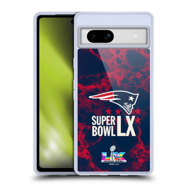 NFL 2026 Super Bowl LX Patriots Marble Soft Gel Case for Google Pixel 7a