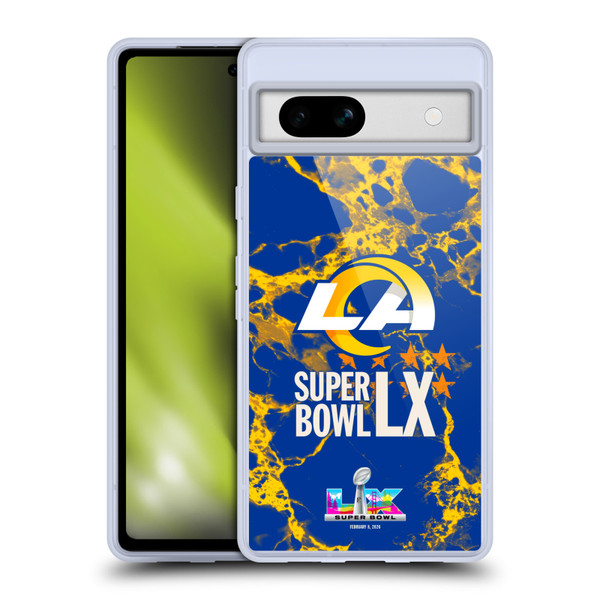 NFL 2026 Super Bowl LX Rams Marble Soft Gel Case for Google Pixel 7a