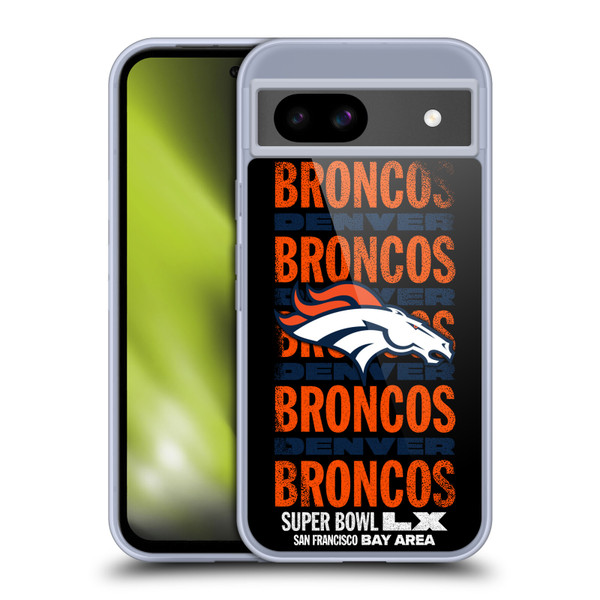 NFL 2026 Super Bowl LX Broncos Black Soft Gel Case for Google Pixel 8a