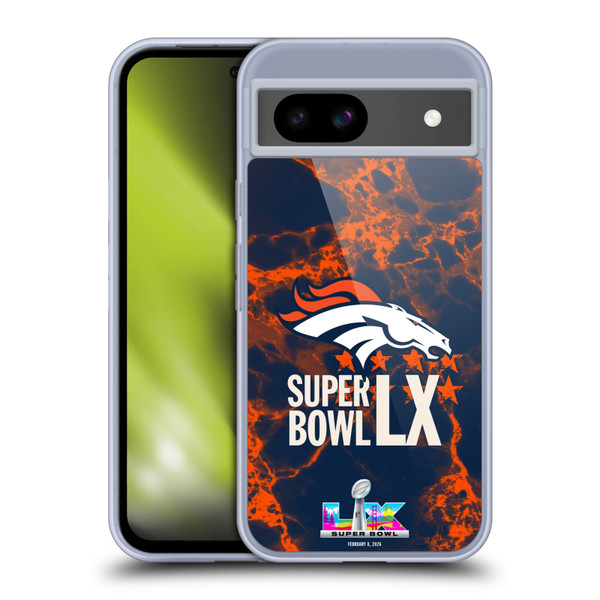NFL 2026 Super Bowl LX Broncos Marble Soft Gel Case for Google Pixel 8a