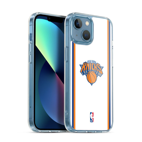 NBA New York Knicks Logo White Design Soft Gel Case for Apple iPhone 13 Mini & MagSafe