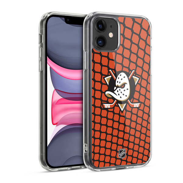 NHL Anaheim Ducks Net Pattern Soft Gel Case for Apple iPhone 11