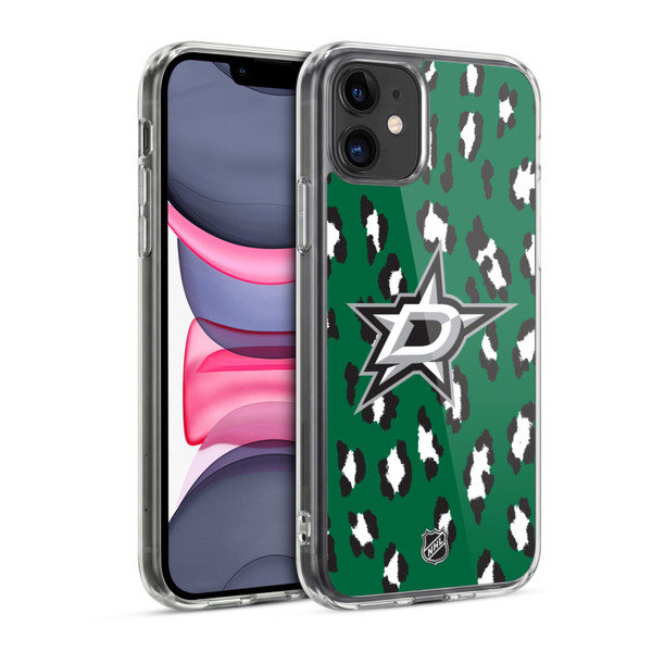 NHL Dallas Stars Leopard Pattern Soft Gel Case for Apple iPhone 11