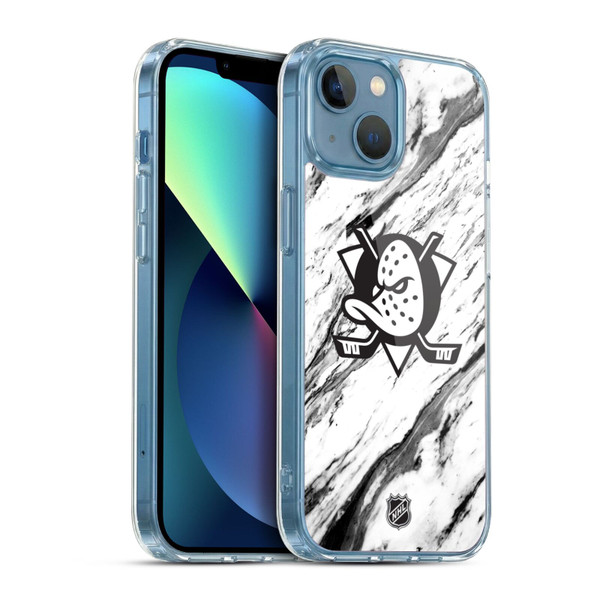 NHL Anaheim Ducks Marble Soft Gel Case for Apple iPhone 13 Mini & MagSafe