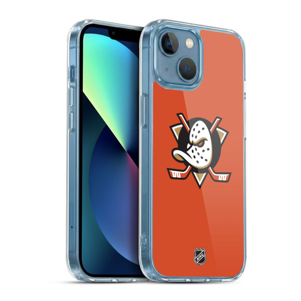 NHL Anaheim Ducks Plain Soft Gel Case for Apple iPhone 13 Mini & MagSafe