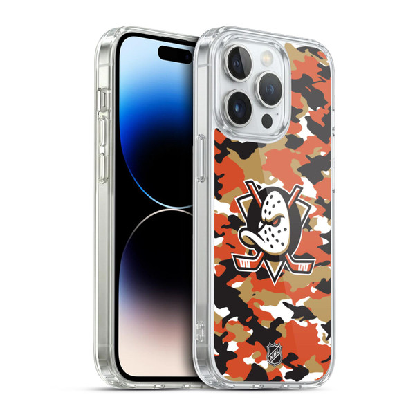 NHL Anaheim Ducks Camouflage Soft Gel Case for Apple iPhone 13 Pro & MagSafe